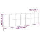 plantekasse 260x40x68 cm galvaniseret stål brun - xlshop.dk