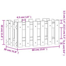 plantekasse med stakitdesign 60x30x30 cm massivt fyrretræ hvid - xlshop.dk