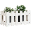 plantekasse med stakitdesign 60x30x30 cm massivt fyrretræ hvid - xlshop.dk