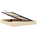 Seng med opbevaring og madras Cremefarvet 160 x 200 cm Stof - xlshop.dk