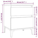 sengebord 40x35x50 cm røget egetræsfarve - xlshop.dk