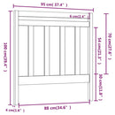 sengegavl 95x4x100 cm massivt fyrretræ hvid - xlshop.dk
