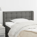 sengegavl med kanter 103x16x78/88 cm stof mørkegrå - xlshop.dk