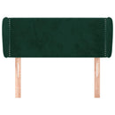 sengegavl med kanter 103x23x78/88 cm fløjl mørkegrøn - xlshop.dk