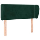 sengegavl med kanter 103x23x78/88 cm fløjl mørkegrøn - xlshop.dk