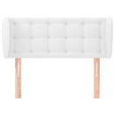 sengegavl med kanter 103x23x78/88 cm kunstlæder hvid - xlshop.dk