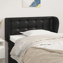 sengegavl med kanter 103x23x78/88 cm kunstlæder sort - xlshop.dk