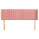 sengegavl med kanter 147x16x78/88 cm fløjl lyserød - xlshop.dk