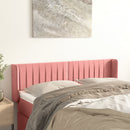 sengegavl med kanter 147x16x78/88 cm fløjl lyserød - xlshop.dk