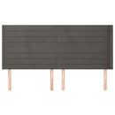 sengegavl med kanter 163x16x118/128 cm fløjl mørkegrå - xlshop.dk