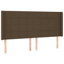 sengegavl med kanter 163x16x118/128 cm stof mørkebrun - xlshop.dk