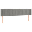 sengegavl med kanter 163x16x78/88 cm fløjl lysegrå - xlshop.dk