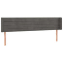 sengegavl med kanter 163x16x78/88 cm fløjl mørkegrå - xlshop.dk