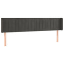 sengegavl med kanter 163x16x78/88 cm fløjl mørkegrå - xlshop.dk