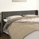 sengegavl med kanter 163x16x78/88 cm fløjl mørkegrå - xlshop.dk