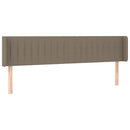 sengegavl med kanter 163x16x78/88 cm stof gråbrun - xlshop.dk