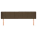 sengegavl med kanter 163x16x78/88 cm stof mørkebrun - xlshop.dk