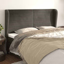 sengegavl med kanter 163x23x118/128 cm fløjl mørkegrå - xlshop.dk