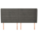 sengegavl med kanter 163x23x118/128 cm fløjl mørkegrå - xlshop.dk