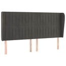sengegavl med kanter 163x23x118/128 cm fløjl mørkegrå - xlshop.dk