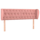sengegavl med kanter 163x23x78/88 cm fløjl lyserød - xlshop.dk