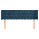 sengegavl med kanter 163x23x78/88 cm fløjl mørkeblå - xlshop.dk