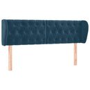 sengegavl med kanter 163x23x78/88 cm fløjl mørkeblå - xlshop.dk