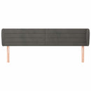 sengegavl med kanter 163x23x78/88 cm fløjl mørkegrå - xlshop.dk