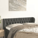 sengegavl med kanter 163x23x78/88 cm fløjl mørkegrå - xlshop.dk