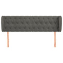 sengegavl med kanter 163x23x78/88 cm fløjl mørkegrå - xlshop.dk