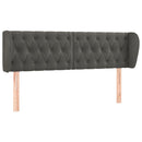 sengegavl med kanter 163x23x78/88 cm fløjl mørkegrå - xlshop.dk