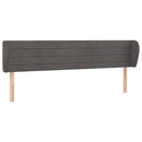 sengegavl med kanter 163x23x78/88 cm fløjl mørkegrå - xlshop.dk