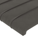sengegavl med kanter 163x23x78/88 cm fløjl mørkegrå - xlshop.dk