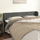 sengegavl med kanter 163x23x78/88 cm fløjl mørkegrå - xlshop.dk
