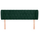 sengegavl med kanter 163x23x78/88 cm fløjl mørkegrøn - xlshop.dk