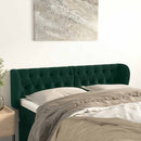 sengegavl med kanter 163x23x78/88 cm fløjl mørkegrøn - xlshop.dk