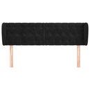 sengegavl med kanter 163x23x78/88 cm fløjl sort - xlshop.dk