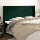sengegavl med kanter 183x16x118/128 cm fløjl mørkegrøn - xlshop.dk