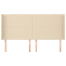sengegavl med kanter 183x16x118/128 cm stof cremefarvet - xlshop.dk