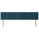 sengegavl med kanter 183x16x78/88 cm fløjl mørkeblå - xlshop.dk