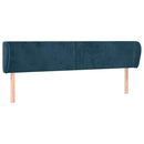 sengegavl med kanter 183x23x78/88 cm fløjl mørkeblå - xlshop.dk