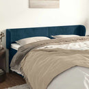 sengegavl med kanter 183x23x78/88 cm fløjl mørkeblå - xlshop.dk