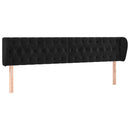 sengegavl med kanter 183x23x78/88 cm fløjl sort - xlshop.dk