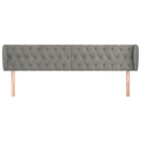 sengegavl med kanter 183x23x78/88cm fløjl lysegrå - xlshop.dk