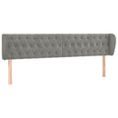 sengegavl med kanter 183x23x78/88cm fløjl lysegrå - xlshop.dk