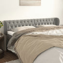 sengegavl med kanter 183x23x78/88cm fløjl lysegrå - xlshop.dk