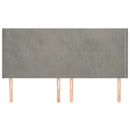 sengegavl med kanter 203x16x118/128 cm fløjl lysegrå - xlshop.dk