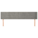 sengegavl med kanter 203x16x78/88 cm fløjl lysegrå - xlshop.dk