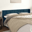 sengegavl med kanter 203x16x78/88 cm fløjl mørkeblå - xlshop.dk
