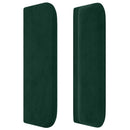 sengegavl med kanter 203x16x78/88 cm fløjl mørkegrøn - xlshop.dk